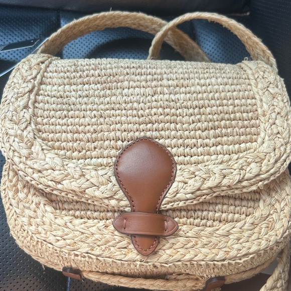 Lauren Ralph Lauren Natural Woven Crossbody Bag - Picture 2 of 7